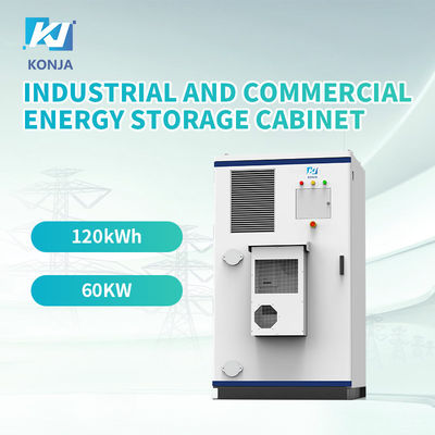 Un buen precio. KonJa todo en uno 120kWh 60kw gabinete de almacenamiento de energía Batería solar gabinete de almacenamiento exterior en línea