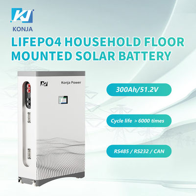 Un buen precio. KonJa Casero IP50 Clase A Batería de ciclo profundo 51.2v 300Ah 15.36kWh Batería solar montada en la pared con pantalla en línea